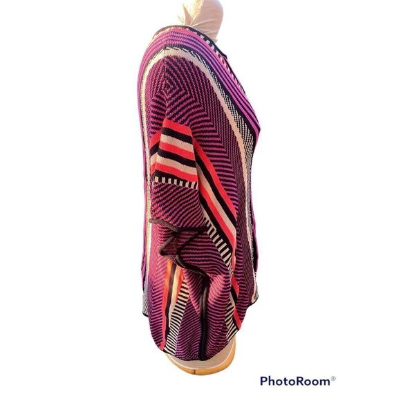 Trina Turk Poncho Pullover V-Neck Multi-Color Pima Cotton Boho Yellowstone - Picture 5 of 7